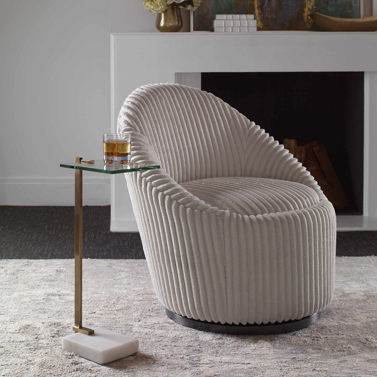 UTTERMOST BUTLER ACCENT TABLE WHITE 25136
