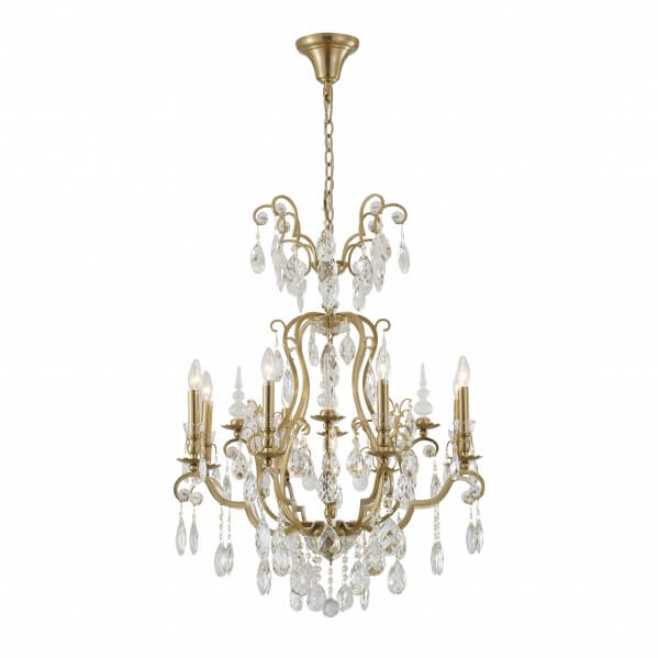BETHEL ANTIQUE BRASS FRAME CHANDELIER BET65XL-AB