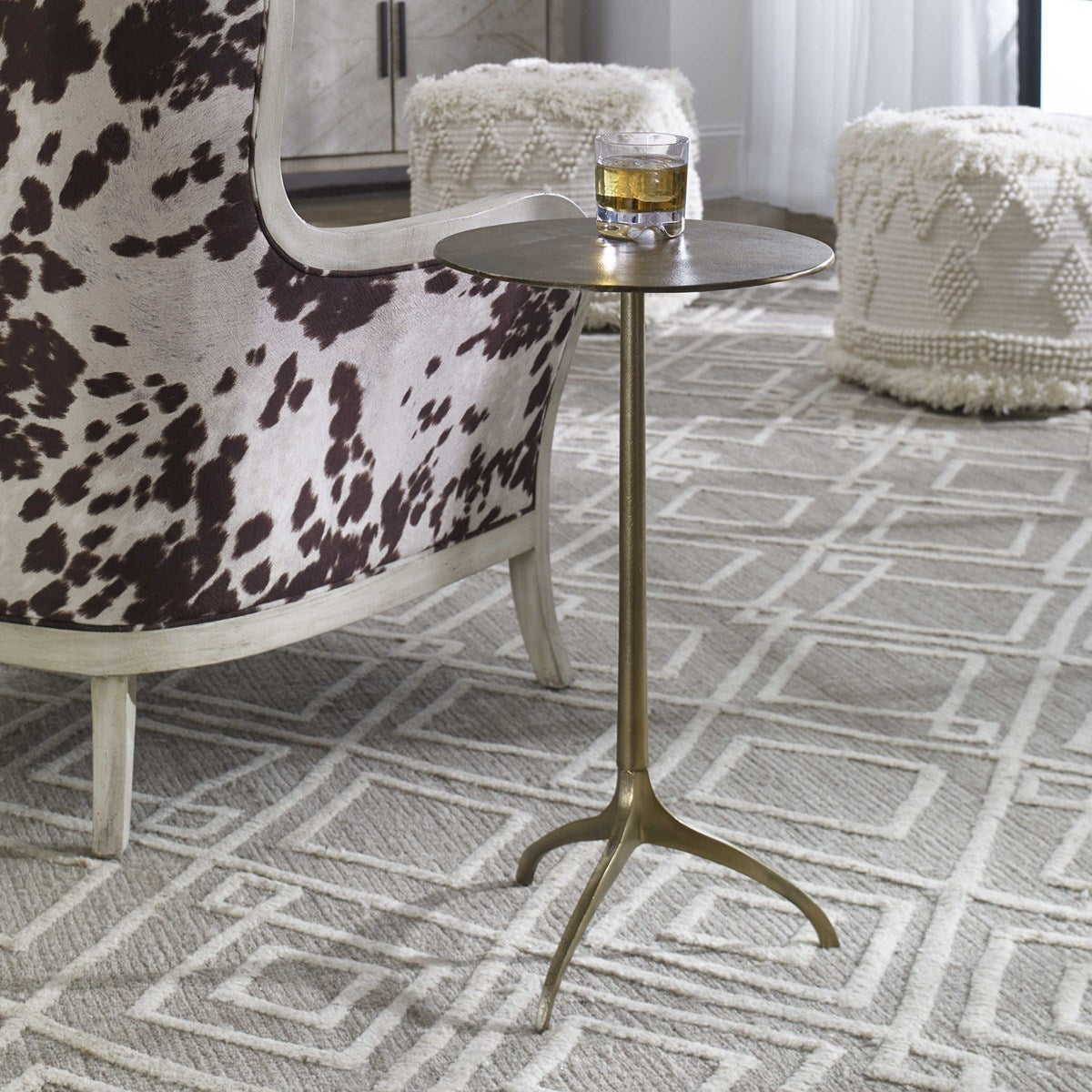 UTTERMOST BEACON ACCENT TABLE GOLD 25149