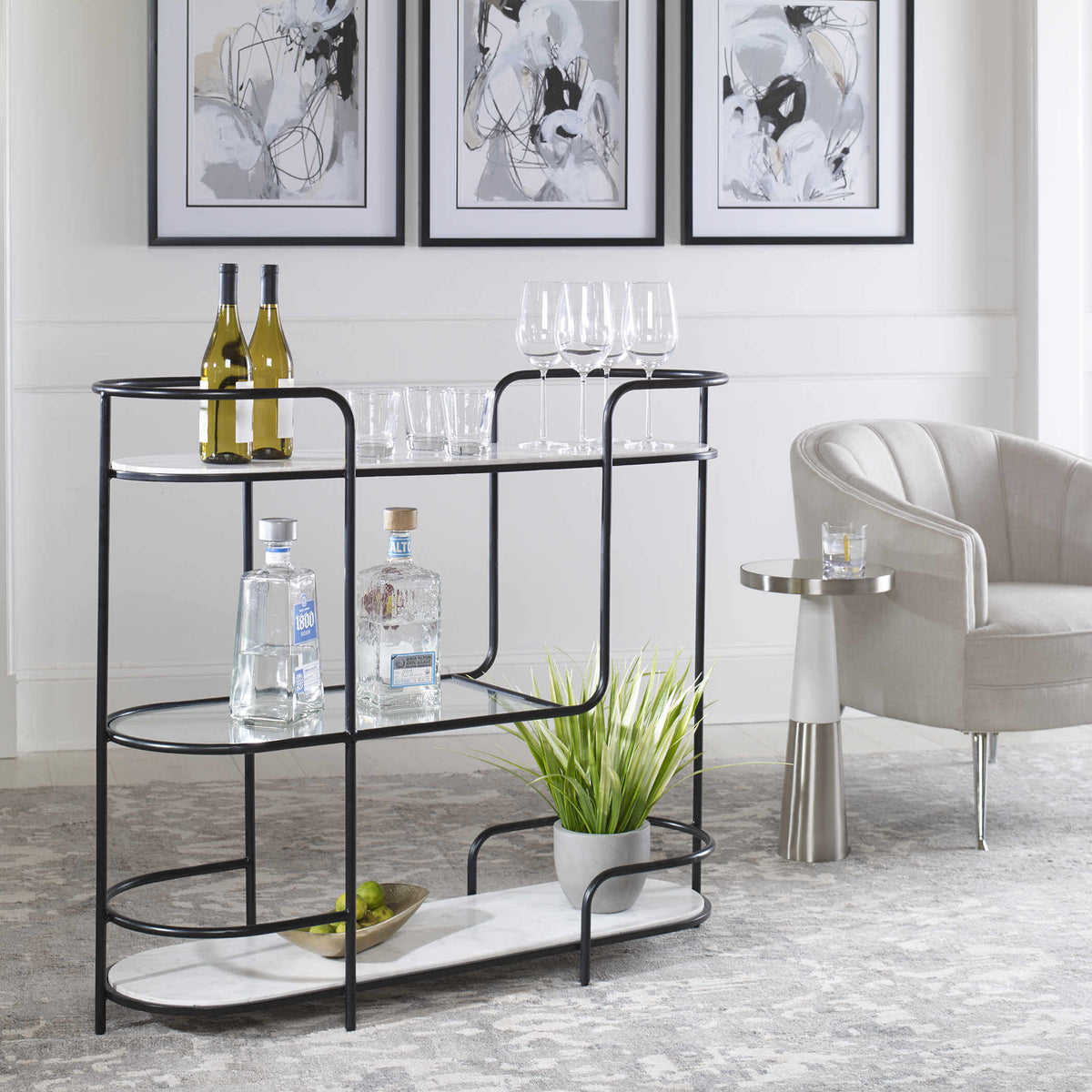 UTTERMOST TROLLEY BAR CONSOLE 25174