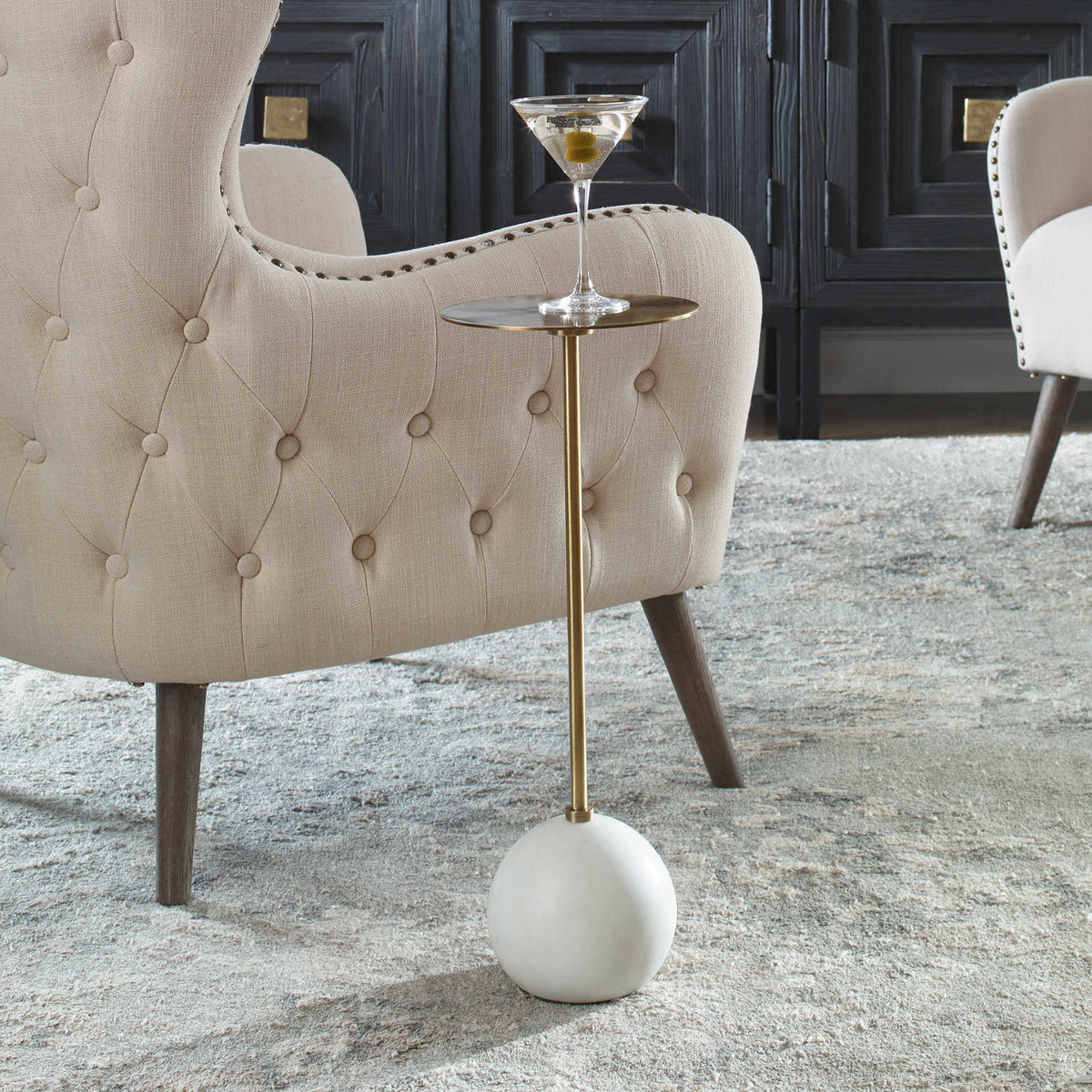 UTTERMOST GIMLET DRINK TABLE WHITE 25216