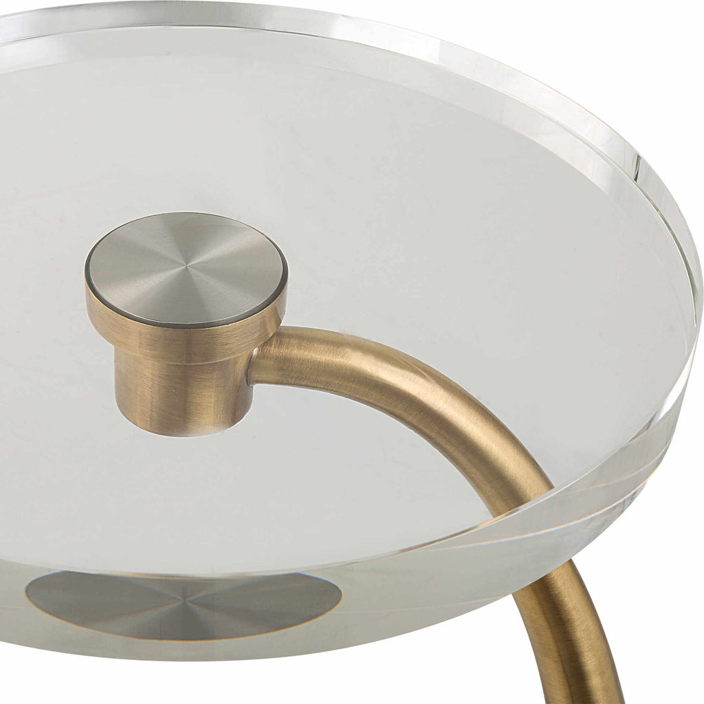UTTERMOST WAVENEY DRINK TABLE  BRASS 25227