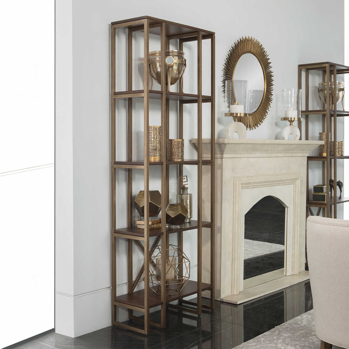 Uttermost Karishma Antique Gold Etagere 25347