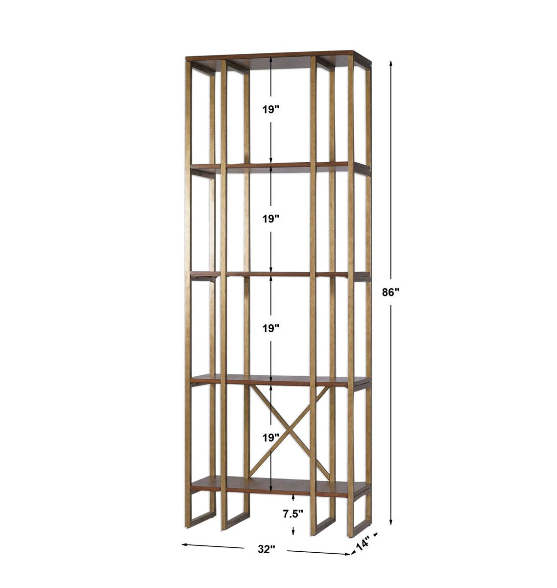Uttermost Karishma Antique Gold Etagere 25347