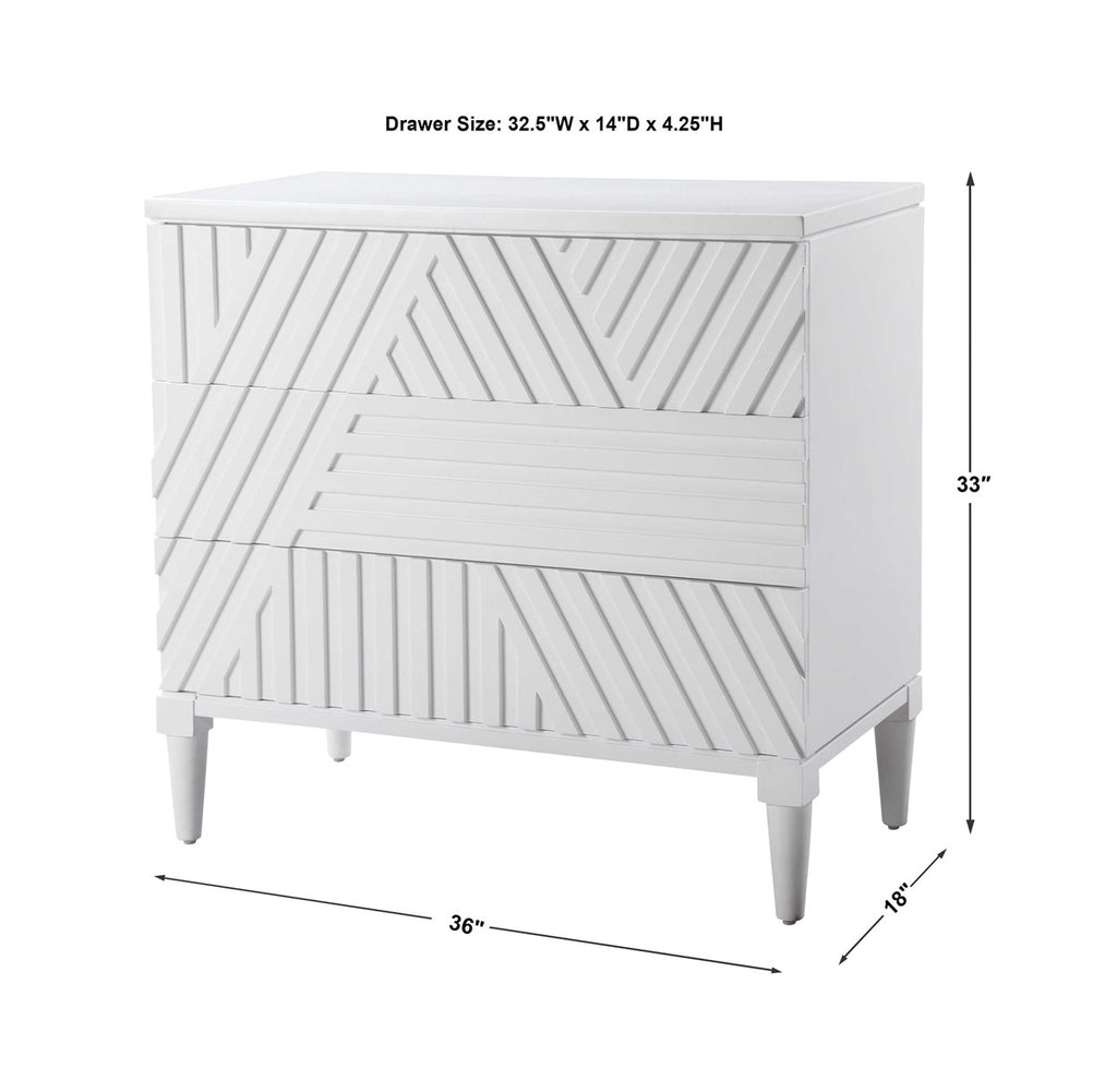 Uttermost Colby White Drawer Chest 25382