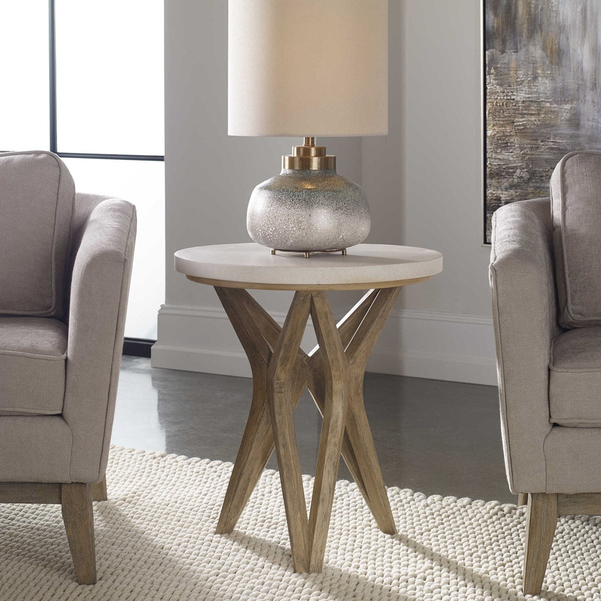Uttermost Marnie Limestone Side Table 25437