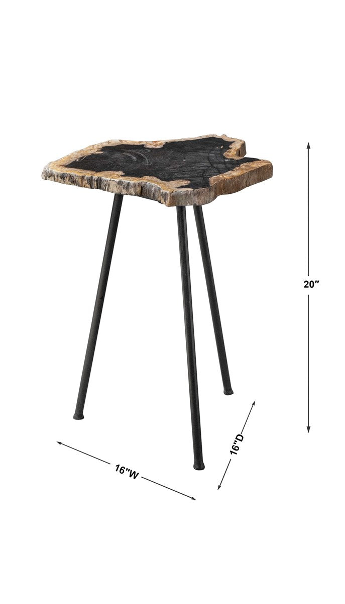Uttermost Mircea Petrified Wood Accent Table 25461