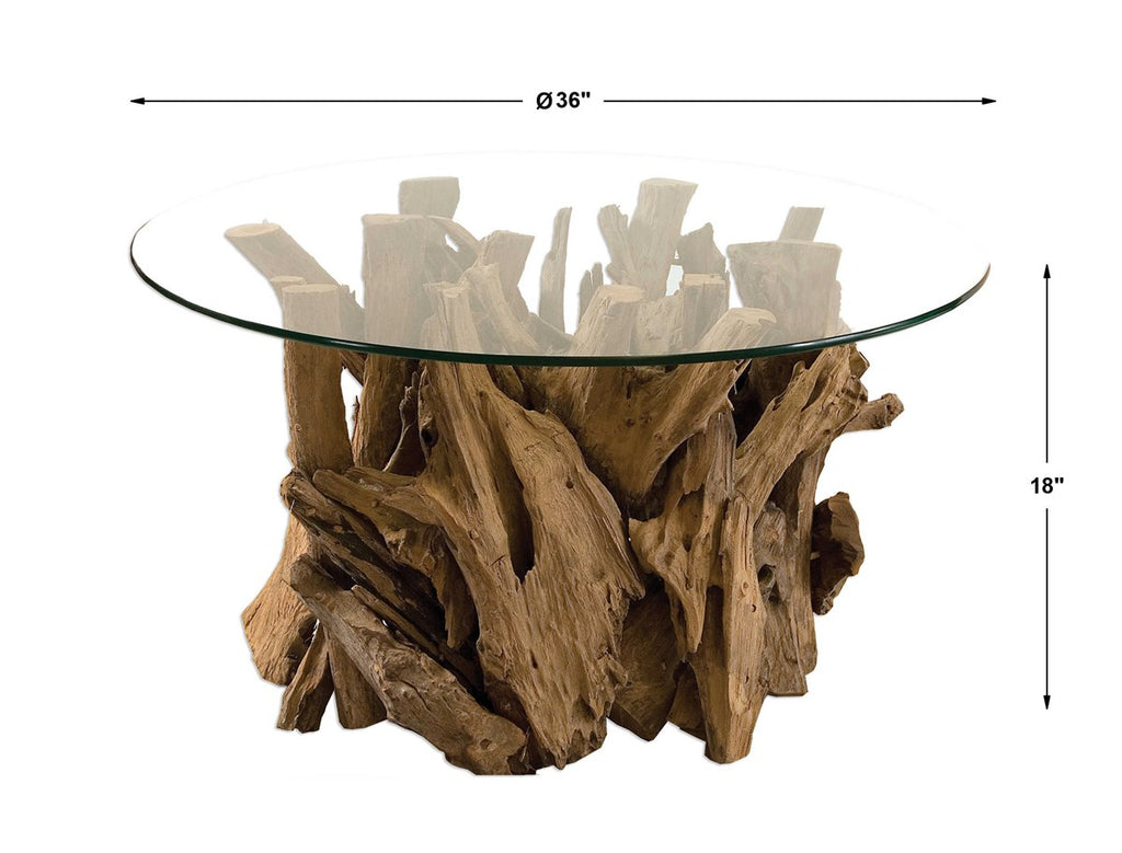 Uttermost Driftwood Glass Top Cocktail Table 25519
