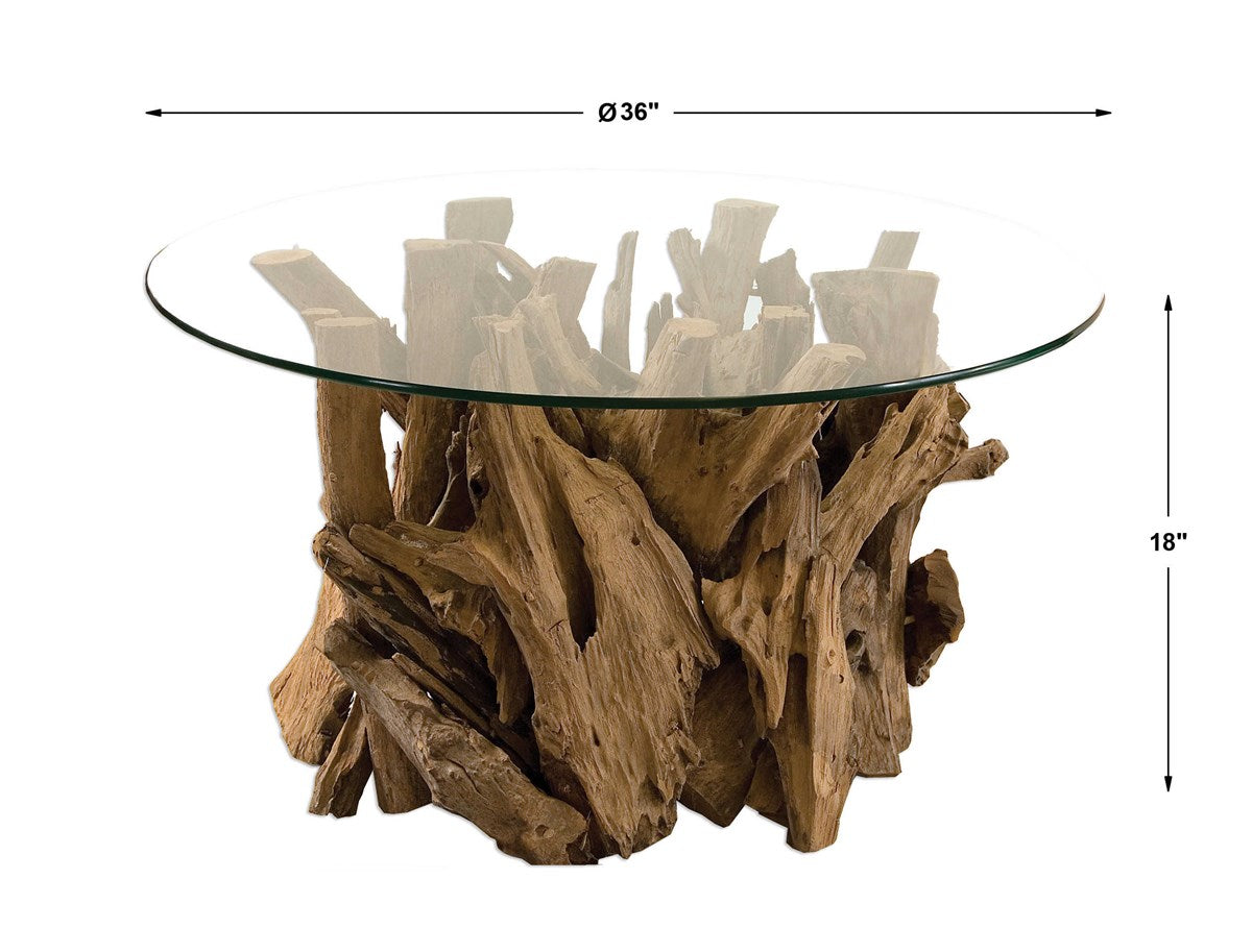 Uttermost Driftwood Glass Top Cocktail Table 25519