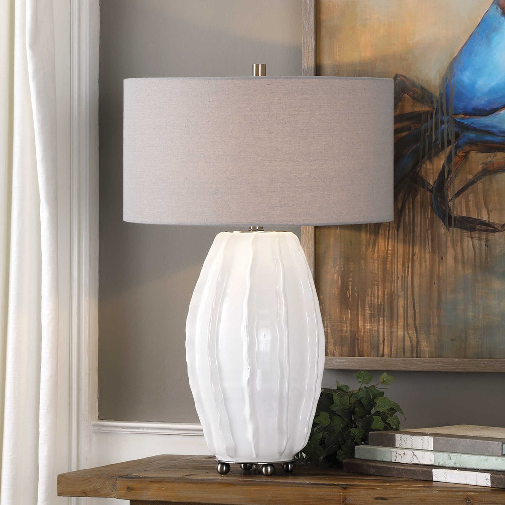 Uttermost Marazion Gloss White Lamp 27760-1