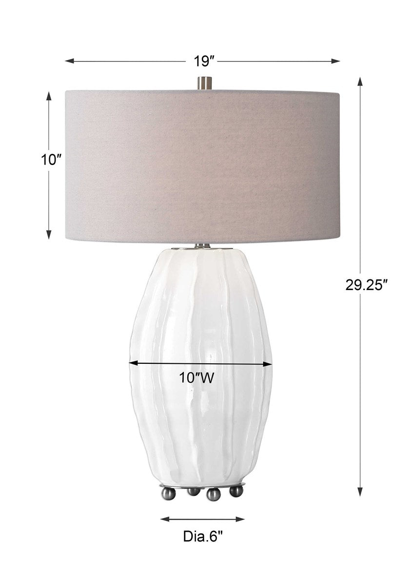 Uttermost Marazion Gloss White Lamp 27760-1
