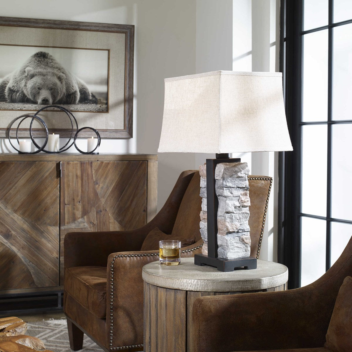 Uttermost Kodiak Stacked Stone Lamp 27806-1