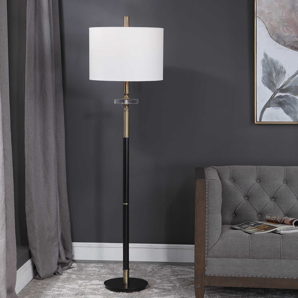 Uttermost Maud Aged Black Floor Lamp 28196-1