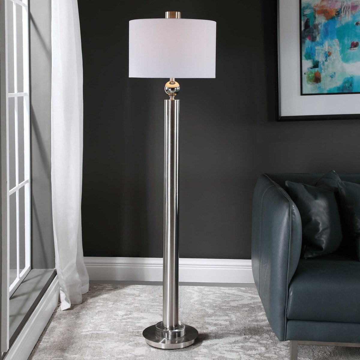 Uttermost Silverton Brushed Nickel Floor Lamp 28345