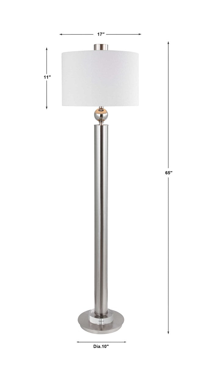 Uttermost Silverton Brushed Nickel Floor Lamp 28345