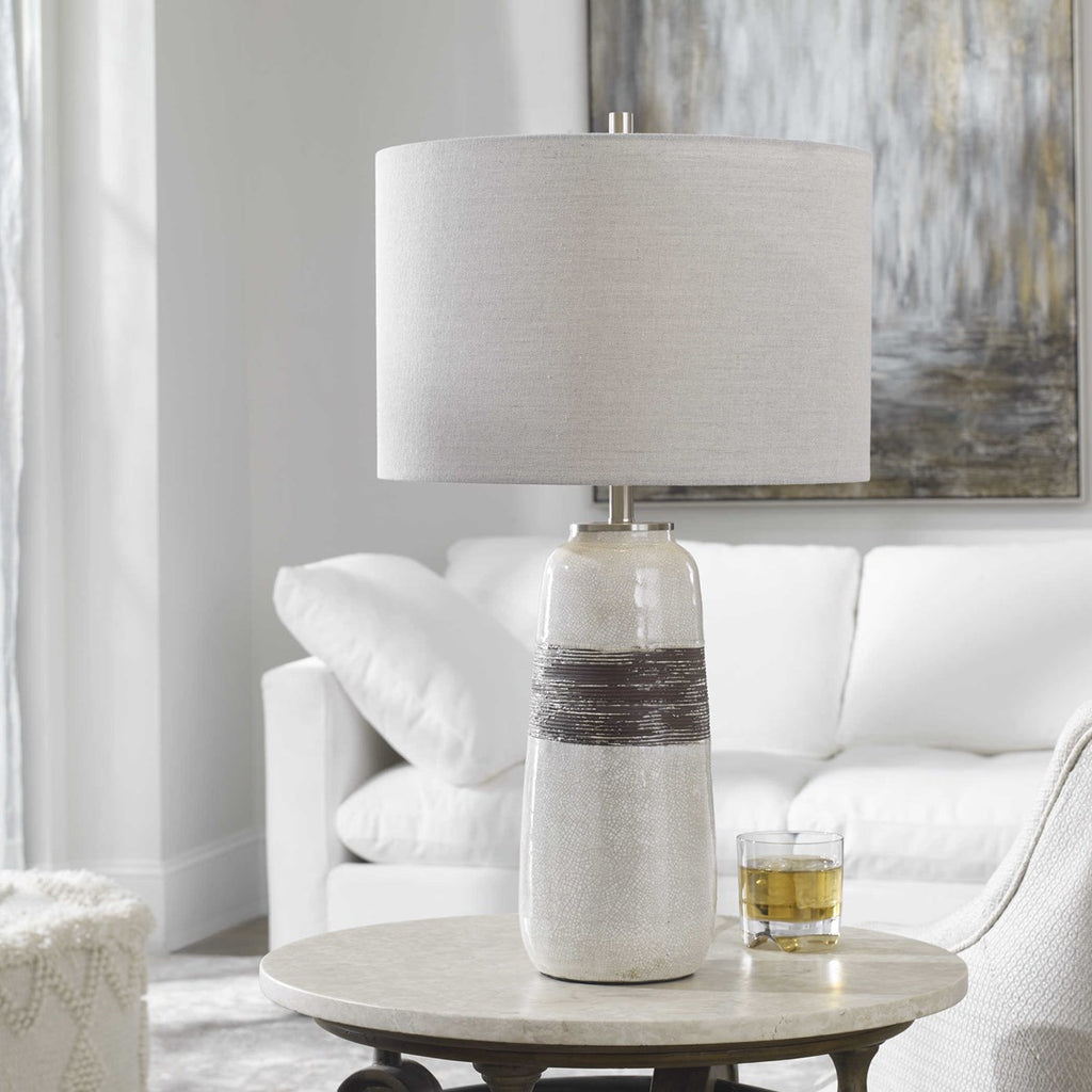 Uttermost Comanche White Crackle Table Lamp 28392-1