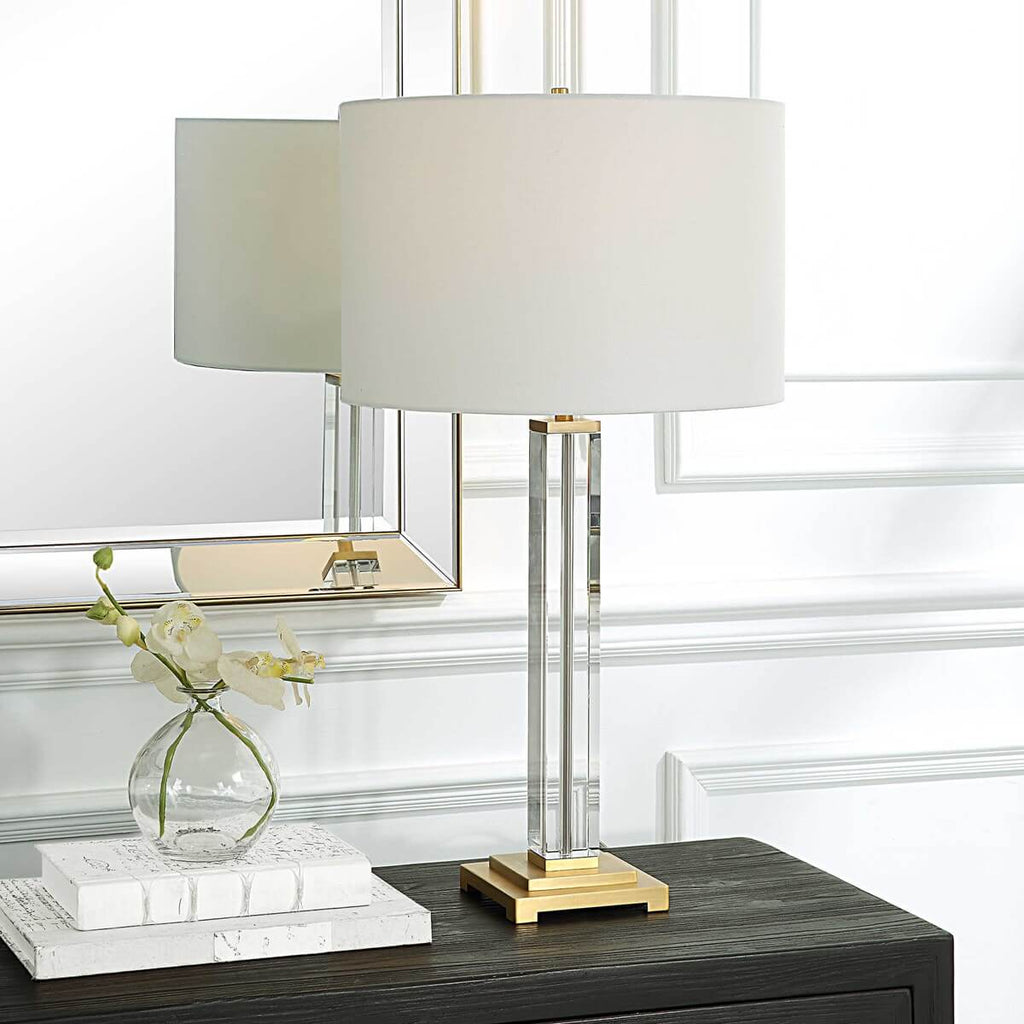 UTTERMOST CRYSTAL COLUMN TABLE LAMP 30237