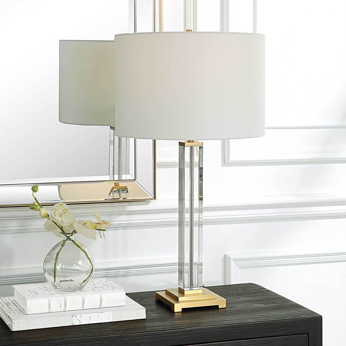 UTTERMOST CRYSTAL COLUMN TABLE LAMP 30237