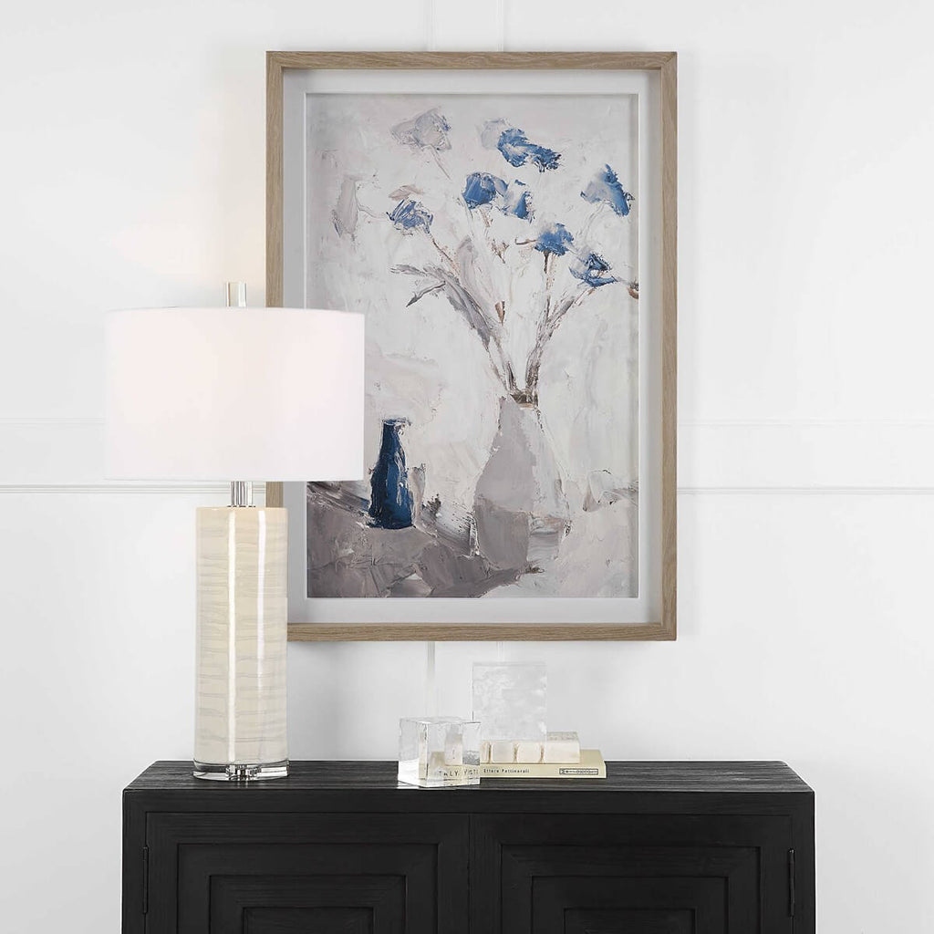 UTTERMOST BLUE FLOWERS IN VASE FRAMED PRINT 32287