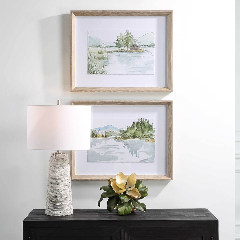 UTTERMOST SERENE LAKE FRAMED PRINTS SET OF TWO  32288