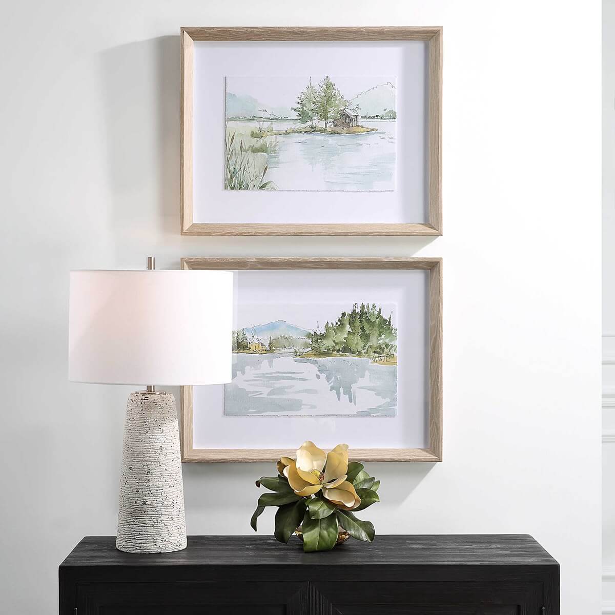 UTTERMOST SERENE LAKE FRAMED PRINTS SET OF TWO  32288