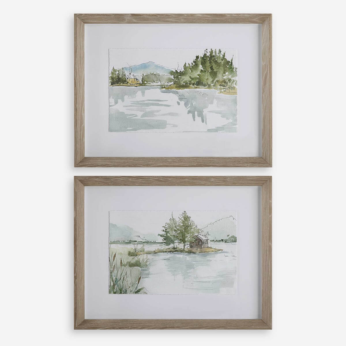 UTTERMOST SERENE LAKE FRAMED PRINTS SET OF TWO  32288