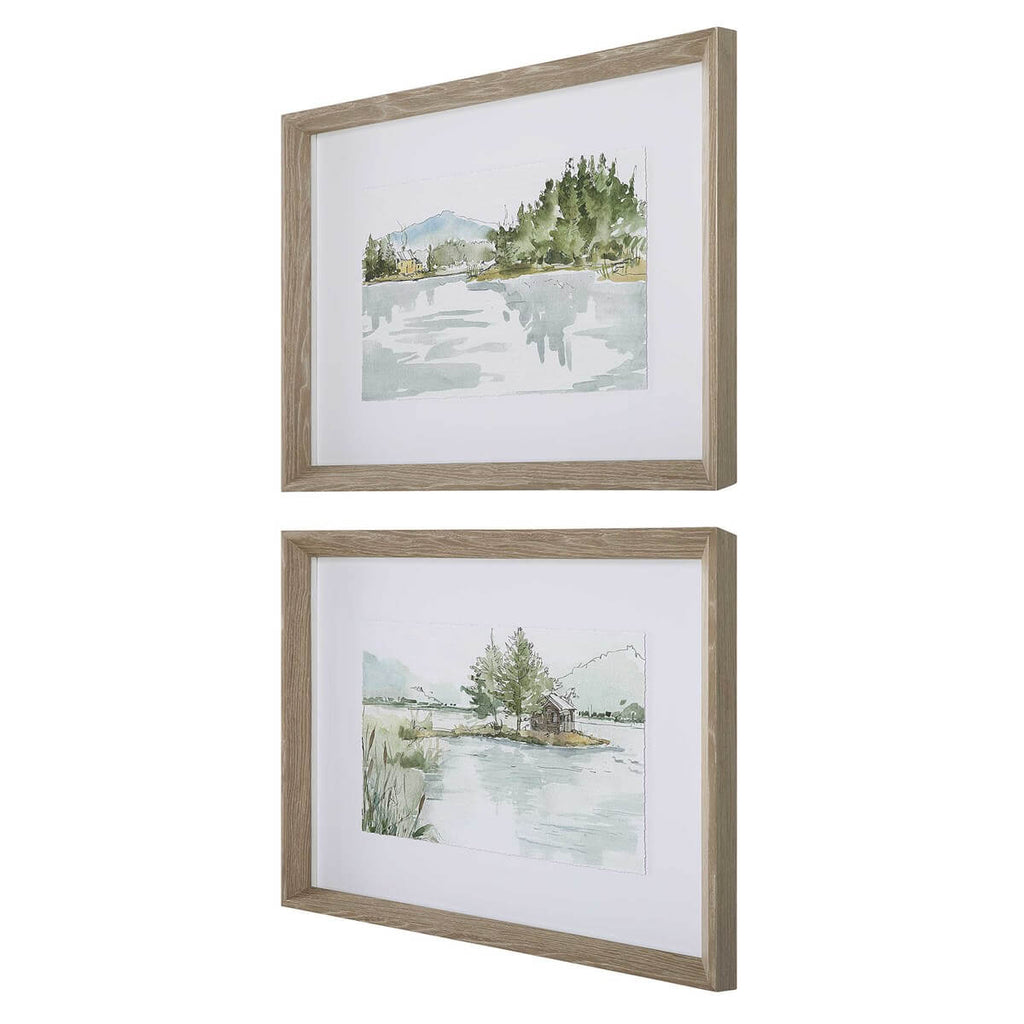 UTTERMOST SERENE LAKE FRAMED PRINTS SET OF TWO  32288