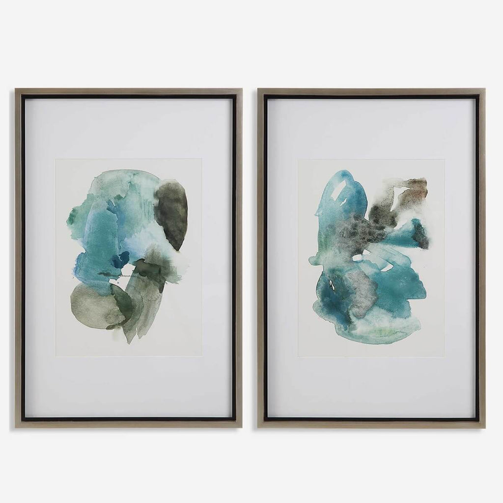 UTTERMOST BLUEPRINTS FRAMED PRINTS  SET OF TWO  32291