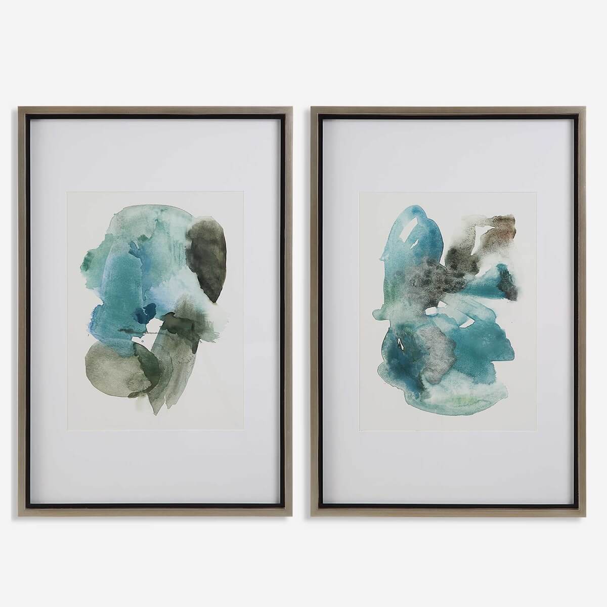 UTTERMOST BLUEPRINTS FRAMED PRINTS  SET OF TWO  32291