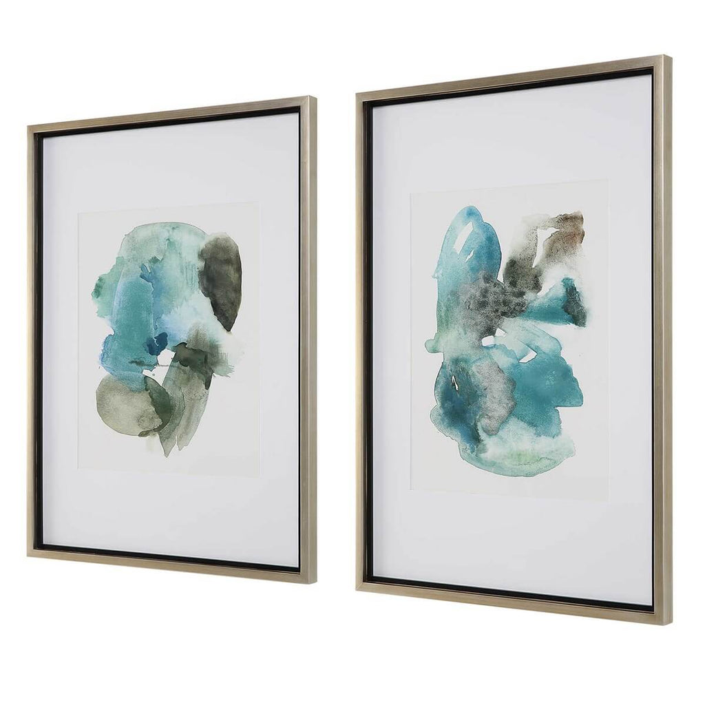 UTTERMOST BLUEPRINTS FRAMED PRINTS  SET OF TWO  32291