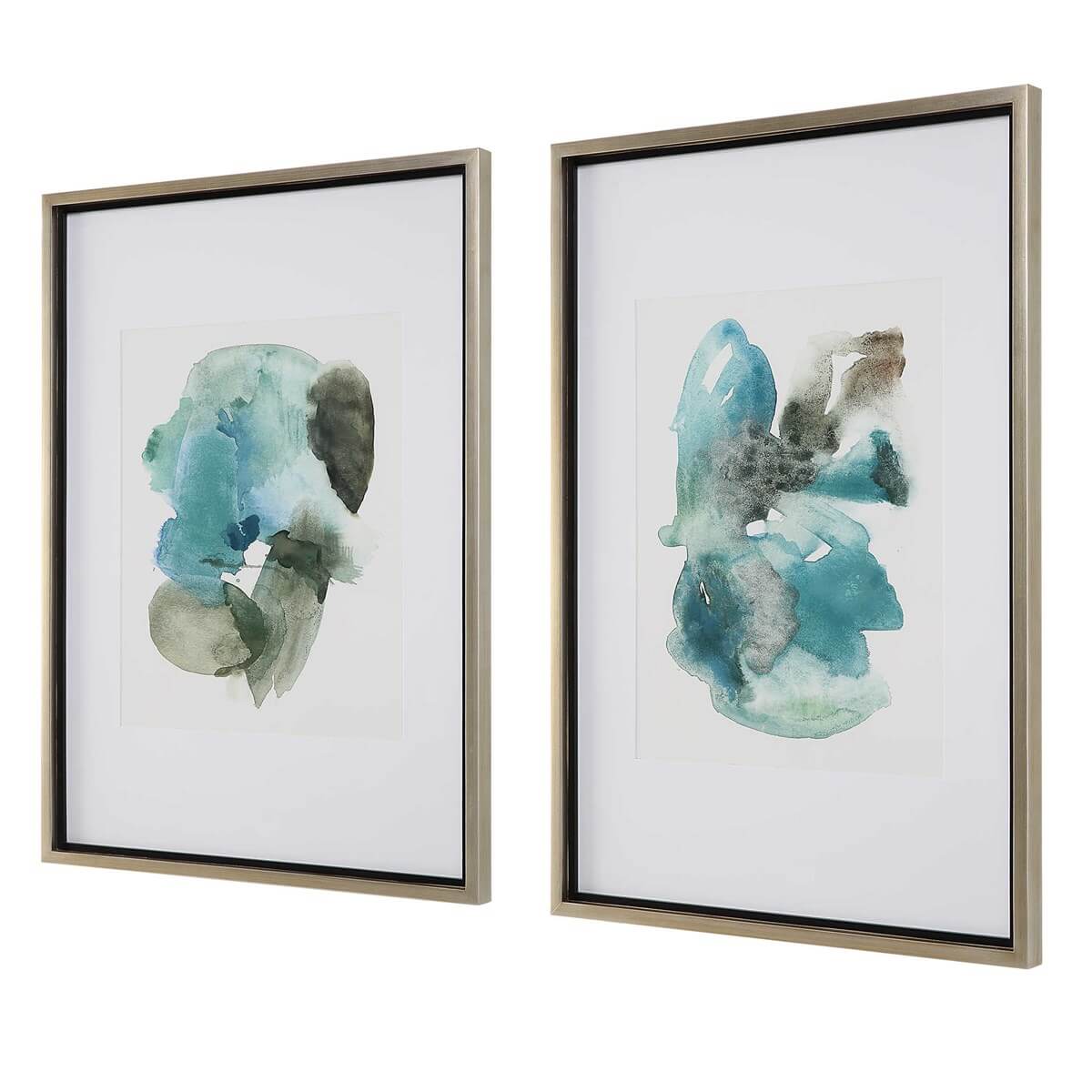 UTTERMOST BLUEPRINTS FRAMED PRINTS  SET OF TWO  32291