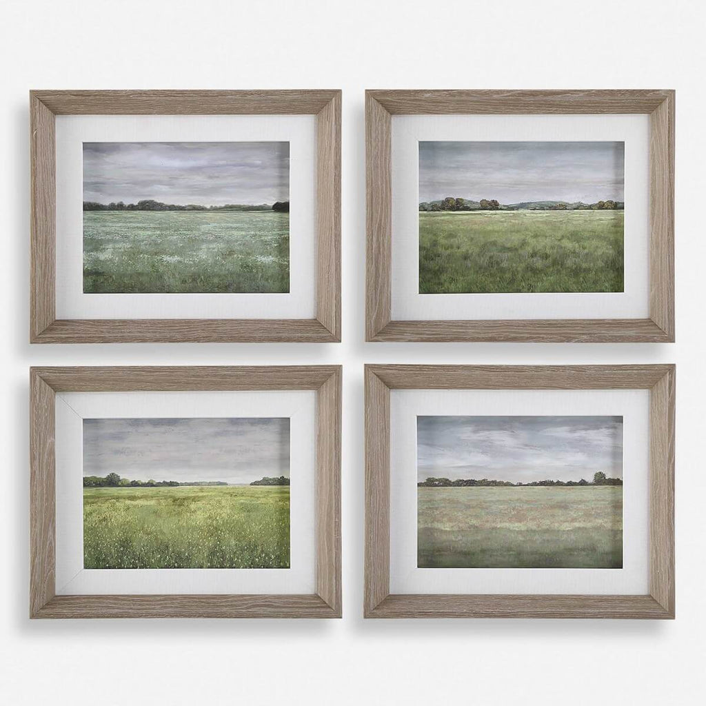 UTTERMOST QUIET MEADOWS FRAMED PRINTS SET OF FOUR  32317
