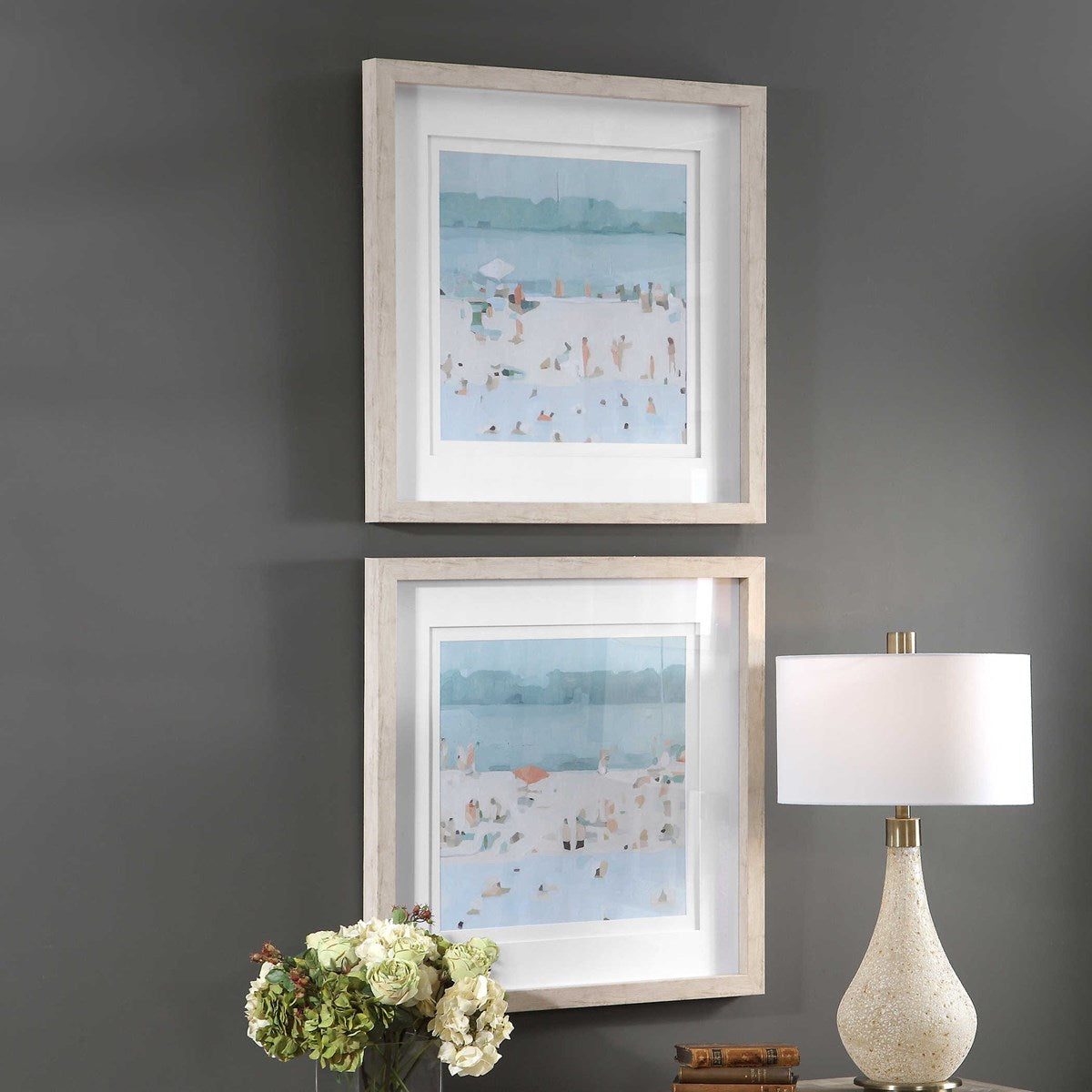 Uttermost Sea Glass Sandbar Framed Prints Set/2 33695