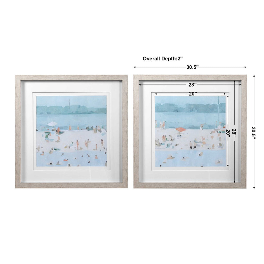 Uttermost Sea Glass Sandbar Framed Prints Set/2 33695