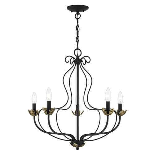LIVEX LIGHTING  KATARINA CHANDELIER BLACK 42905-04