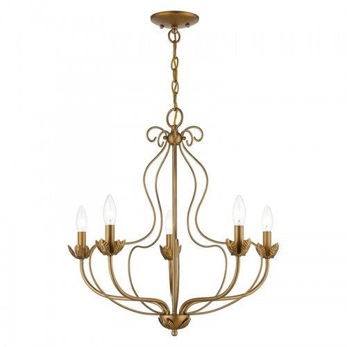 LIVEX LIGHTING KATARINA CHANDELIER GOLD LEAF  42905-48