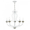 LIVEX LIGHTING  KATARINA CHANDELIER ANTIQUE WHITE 42905-60