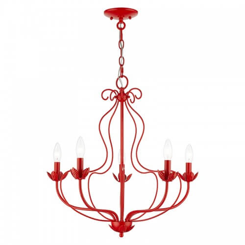 LIVEX LIGHTING KATARINA CHANDELIER SHINY RED 42905-72