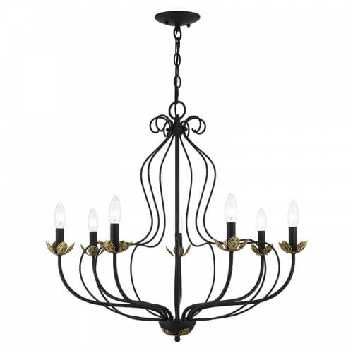 LIVEX LIGHTING  KATARINA CHANDELIER BLACK 42907-04