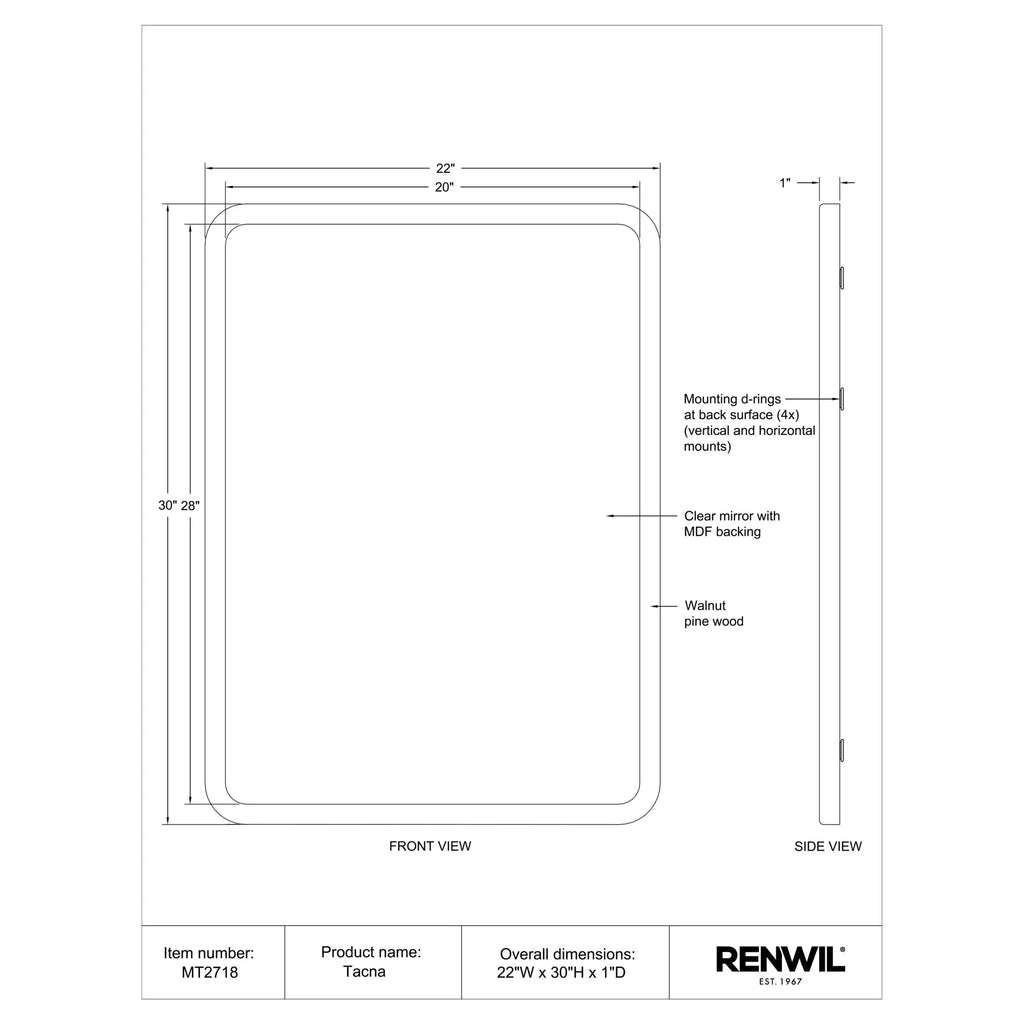 RENWIL TACNA MIRROR MT2718