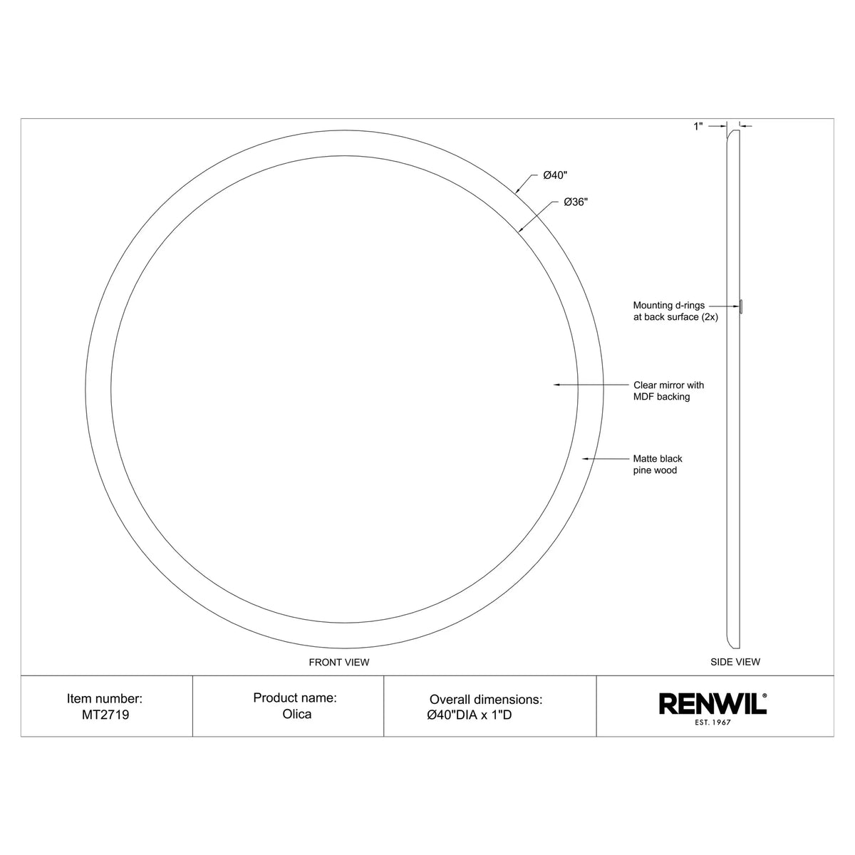 RENWIL OLICA MIRROR MT2719