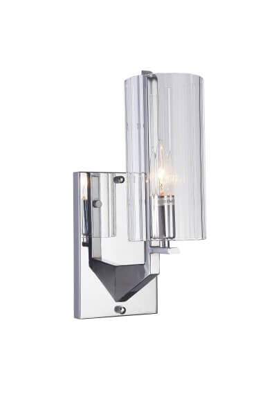 BETHEL CHROME FRAME SINGLE LIGHT WALL SCONCE  DU121