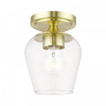 LIVEX LIGHTING WILLOW FLUSH MOUNT SATIN BRASS 46720-12