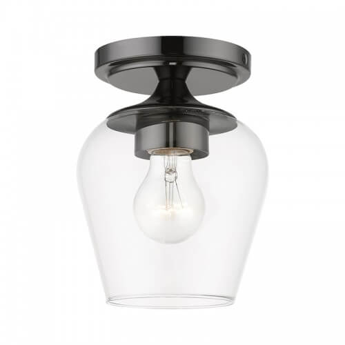LIVEX LIGHTING WILLOW FLUSH MOUNT BLACK CHROME 46720-46