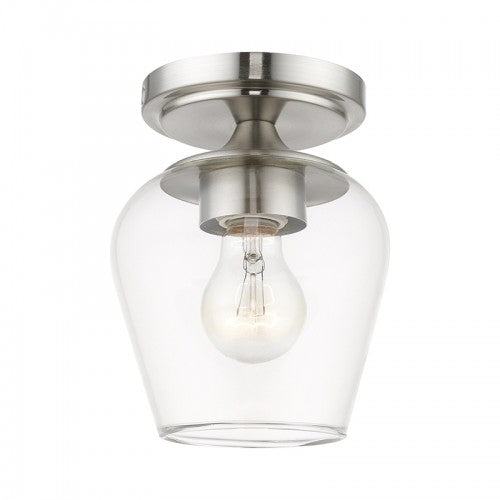 LIVEX LIGHTING WILLOW FLUSH MOUNT BRUSHED NICKEL 46720-91