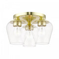 LIVEX LIGHTING WILLOW FLUSH MOUNT SATIN BRASS 46723-12