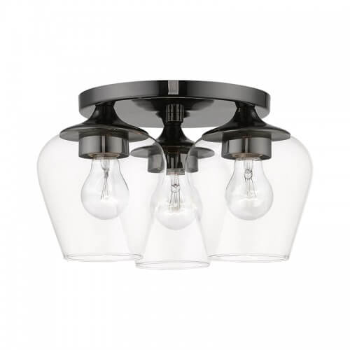 LIVEX LIGHTING WILLOW FLUSH MOUNT BLACK CHROME 46723-46