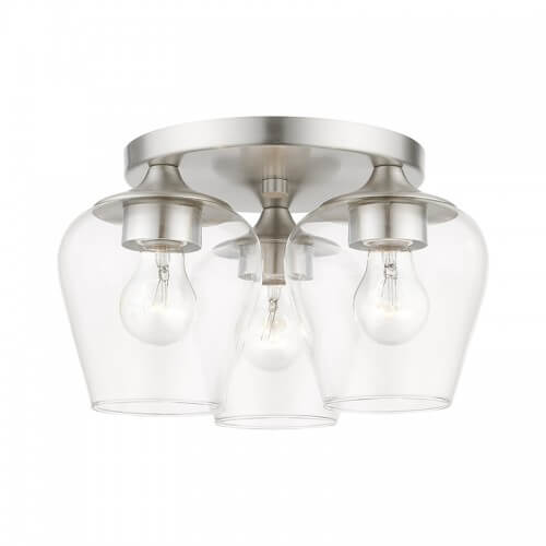 LIVEX LIGHTING WILLOW FLUSH MOUNT BRUSHED NICKEL 46723-91