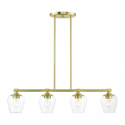 LIVEX LIGHTING WILLOW LINEAR CHANDELIER SATIN BRASS 46724-12