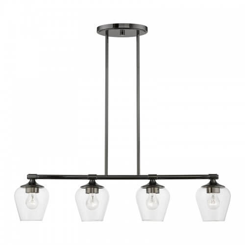 LIVEX LIGHTING WILLOW LINEAR CHANDELIER BLACK CHROME 46724-46